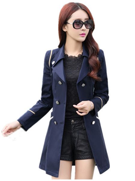 wholesale- trench coat for women autumn slim fashion double breasted mid-long trench casual female candy colors coats plus size co031, Tan;black
wholesale- trench coat for women autumn slim fashion double breasted mid-long trench casual female candy colors coats plus size co031, Tan;black
