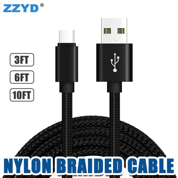 ZZYD 10FT 6FT 3FT Metal Housing Braided Micro USB Cable Type C Charging Cable for Samsung S8 Android Smart Phone
ZZYD 10FT 6FT 3FT Metal Housing Braided Micro USB Cable Type C Charging Cable for Samsung S8 Android Smart Phone