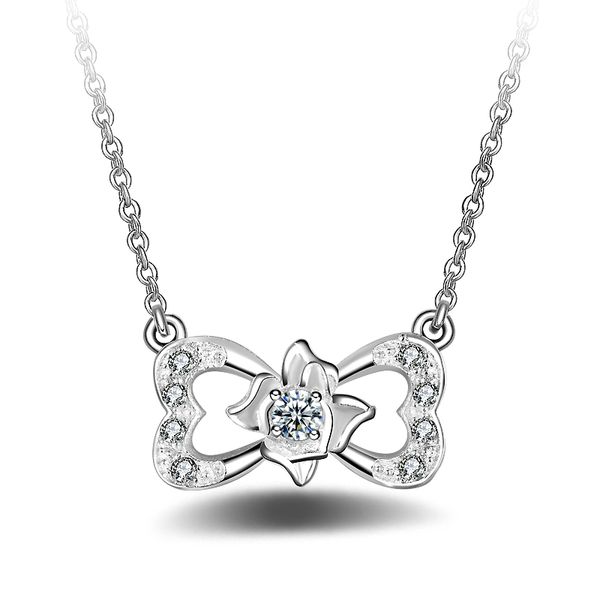fashion 925 silver bow with white diamond jewelry 925 silver necklace valentine's day holiday gifts 1656
fashion 925 silver bow with white diamond jewelry 925 silver necklace valentine's day holiday gifts 1656