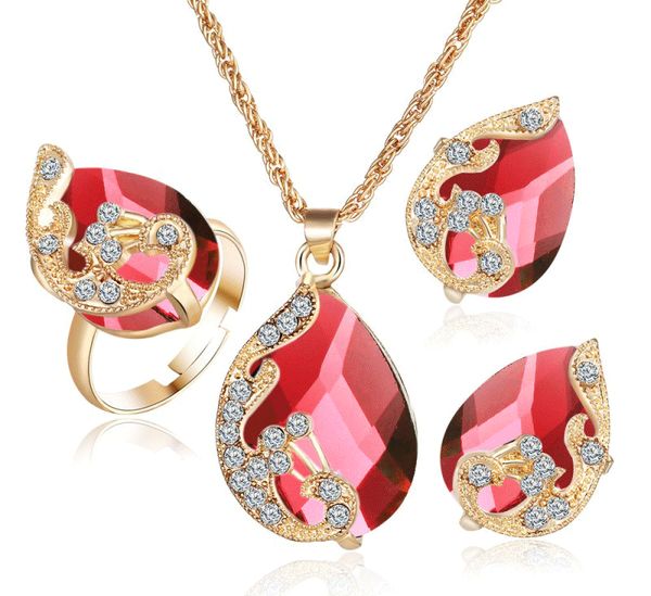 crystal peacock jewelry sets bride wedding necklace earring ring set rhinestone gold color water drop pendant women accessories d386l, Silver
crystal peacock jewelry sets bride wedding necklace earring ring set rhinestone gold color water drop pendant women accessories d386l, Silver