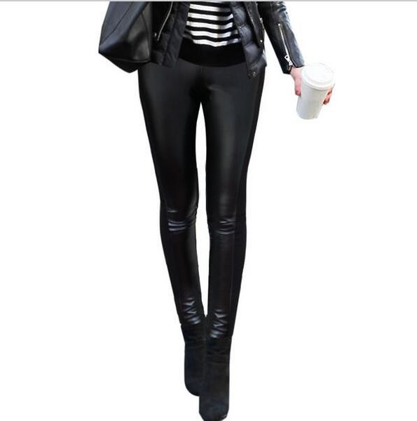 lcw new design womens winter fashion pu leather patchwork casual elastic waist stretch skinny pencil slim leggings tights pants, Black;white
lcw new design womens winter fashion pu leather patchwork casual elastic waist stretch skinny pencil slim leggings tights pants, Black;white