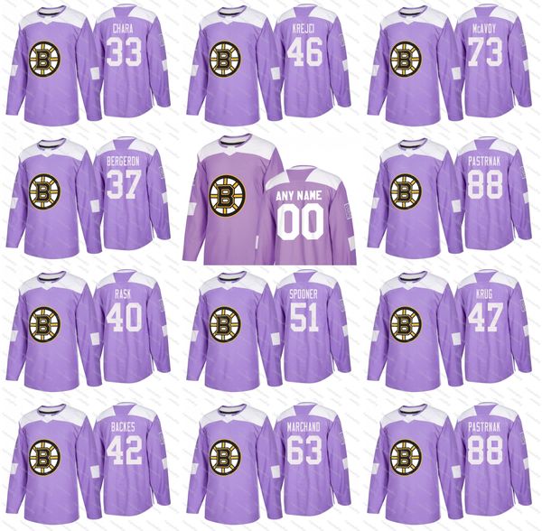 2018 Purple Fights Cancer Boston Bruins 88 David Pastrnak Marchand Spooner Krug Krejci Backes Rask Bergeron Zdeno Chara Hockey Jerseys
2018 Purple Fights Cancer Boston Bruins 88 David Pastrnak Marchand Spooner Krug Krejci Backes Rask Bergeron Zdeno Chara Hockey Jerseys