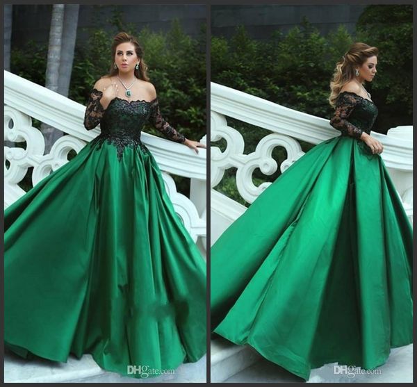 new prom dresses off shoulder black lace appliques long sleeves plus size formal party dress sweep train pageant formal evening gowns aw489
new prom dresses off shoulder black lace appliques long sleeves plus size formal party dress sweep train pageant formal evening gowns aw489