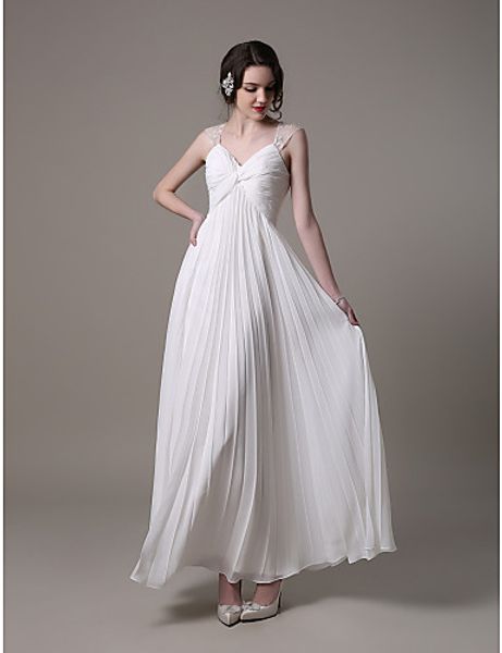 2016 new fashion discount custom made elegant - white ankle-length v-neck chiffon / lace sheath/column wedding dresses 002
2016 new fashion discount custom made elegant - white ankle-length v-neck chiffon / lace sheath/column wedding dresses 002
