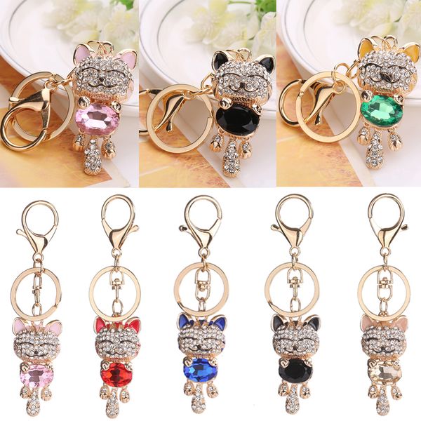 7 styles lucky smile cat keychain crystal keyrings purse gemstone kitten pendant bag car keychains fashion jewelry key ring d298s, Silver
7 styles lucky smile cat keychain crystal keyrings purse gemstone kitten pendant bag car keychains fashion jewelry key ring d298s, Silver