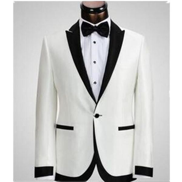 white jacket black pants one button groom tuxedos man peak lapel groomsman wedding suits bridegroom (jacket+pants), White;black
white jacket black pants one button groom tuxedos man peak lapel groomsman wedding suits bridegroom (jacket+pants), White;black