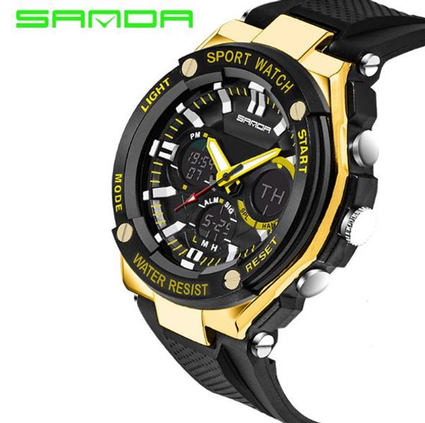 brand sanda fashion digital multi-function led luminous outdoor sports men's electronic watches, Slivery;brown
brand sanda fashion digital multi-function led luminous outdoor sports men's electronic watches, Slivery;brown
