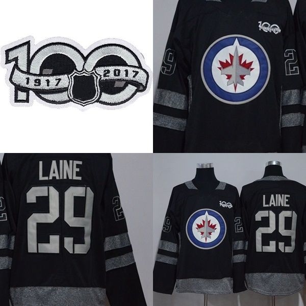 2017 new brand mens winnipeg jets 29 patrik laine full stitched logos black 100th anniversary hockey jerseys, Black;red
2017 new brand mens winnipeg jets 29 patrik laine full stitched logos black 100th anniversary hockey jerseys, Black;red