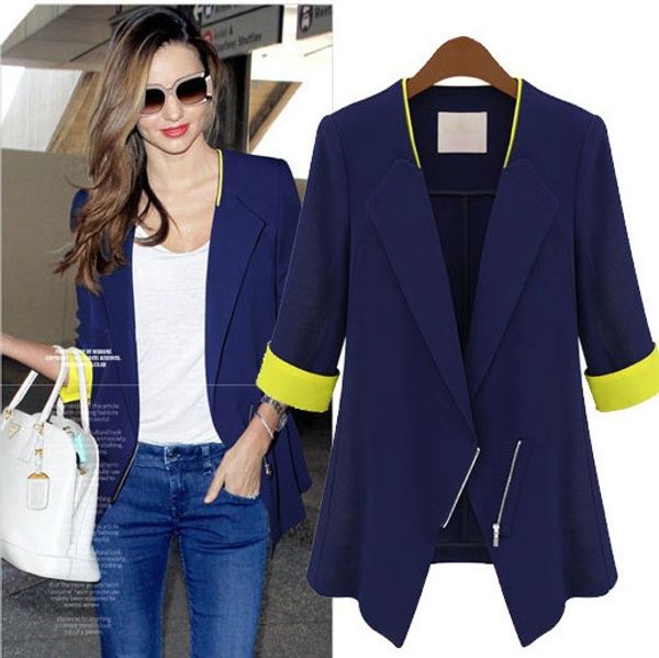 celeb womans ol lapel zipper fifth sleeve slim suit jacket thin blazers coat uk store, White;black
celeb womans ol lapel zipper fifth sleeve slim suit jacket thin blazers coat uk store, White;black