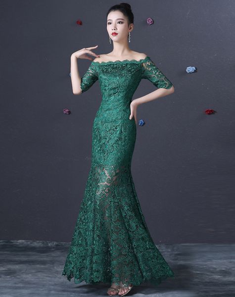bateau neck lace mermaid evening dress with half sleeves 2016 floor length evening gowns lace up, Black;red
bateau neck lace mermaid evening dress with half sleeves 2016 floor length evening gowns lace up, Black;red