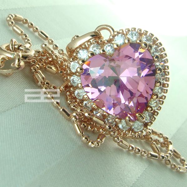 9k 9ct rose gold filled heart of the ocean elegant necklace n131, Silver
9k 9ct rose gold filled heart of the ocean elegant necklace n131, Silver