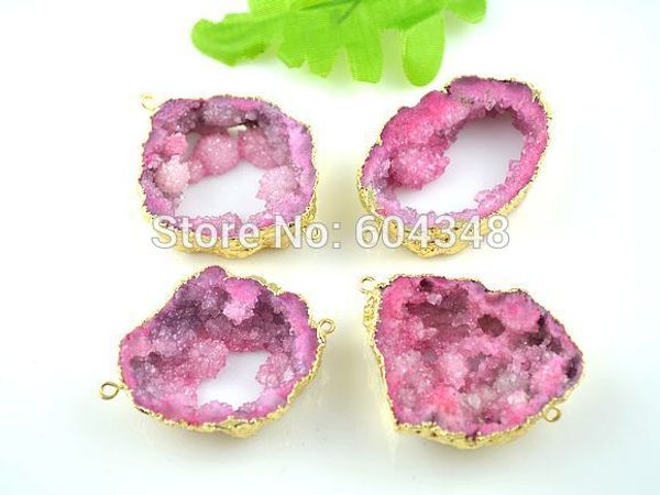 5pcs geode quartz druzy connector beads in pink color, crystal drusy gem stone pendant, gold plated edge druzy connector, Silver
5pcs geode quartz druzy connector beads in pink color, crystal drusy gem stone pendant, gold plated edge druzy connector, Silver