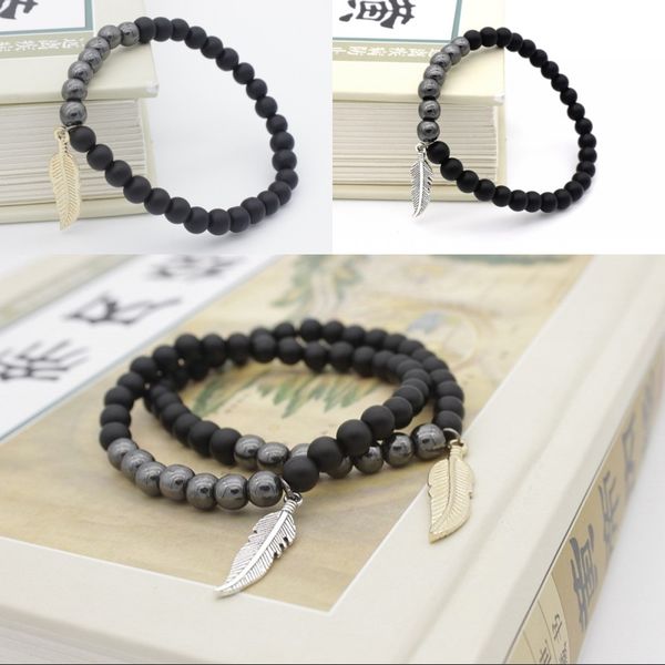 new design powerful jewelry for men with 6mm hematite stone beads black crystal fashion leaf pendant wristband lava stone bracelets d86s, Golden;silver
new design powerful jewelry for men with 6mm hematite stone beads black crystal fashion leaf pendant wristband lava stone bracelets d86s, Golden;silver