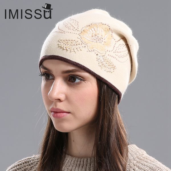 wholesale- imissu women's winter hats knitted wool skullies casual cap with flower pattern gorros thick warm bonnet beanie hat for wome, Blue;gray
wholesale- imissu women's winter hats knitted wool skullies casual cap with flower pattern gorros thick warm bonnet beanie hat for wome, Blue;gray