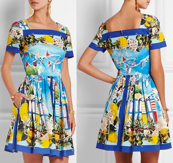 fashion print women a-line dress square collar short sleeve dresses 15109110, Black;gray
fashion print women a-line dress square collar short sleeve dresses 15109110, Black;gray