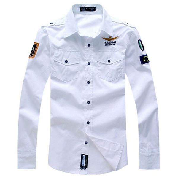 Модные Военно-Воздушные Силы Военная С Длинным Рукавом Slim Fit Рубашки мужские Хлоп
Модные Военно-Воздушные Силы Военная С Длинным Рукавом Slim Fit Рубашки мужские Хлоп
