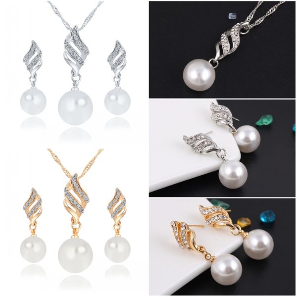 fashion princess pearl spiral shaped pearl jewellery earrings necklace crystal ear studs party wedding d376l, Silver
fashion princess pearl spiral shaped pearl jewellery earrings necklace crystal ear studs party wedding d376l, Silver