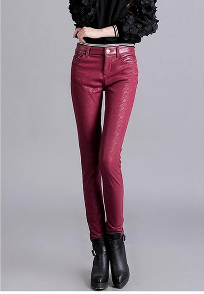 han edition leisure women new winter fashion show thin elastic waist with velvet in tight little pencil leather pants. s - 4xl, Black;white
han edition leisure women new winter fashion show thin elastic waist with velvet in tight little pencil leather pants. s - 4xl, Black;white