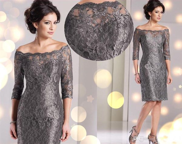 Lace hort mother of the bride dre e heer off houlder vintage 3 4 long leeve gray cu tom formal wedding party women gown 2016
Lace hort mother of the bride dre e heer off houlder vintage 3 4 long leeve gray cu tom formal wedding party women gown 2016