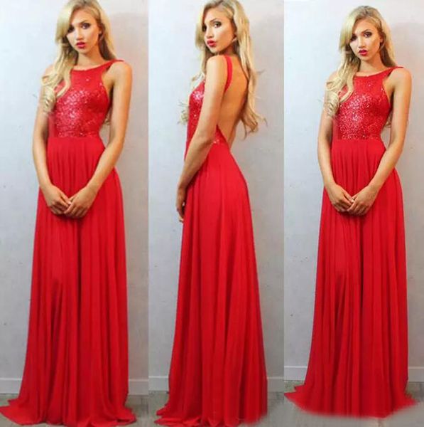 2017 red sequined chiffon skirt prom dresses long bateau backless formal dresses party evening wear custom made en11097, Black
2017 red sequined chiffon skirt prom dresses long bateau backless formal dresses party evening wear custom made en11097, Black