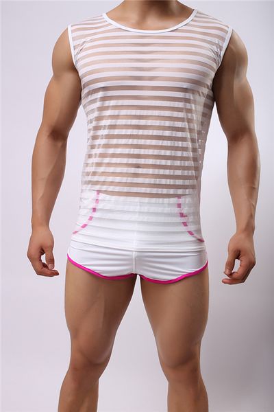 wholesale-new men transparent mesh net shirts underwear undershirts vest gym stripe see through tank night club wear, Black;brown
wholesale-new men transparent mesh net shirts underwear undershirts vest gym stripe see through tank night club wear, Black;brown