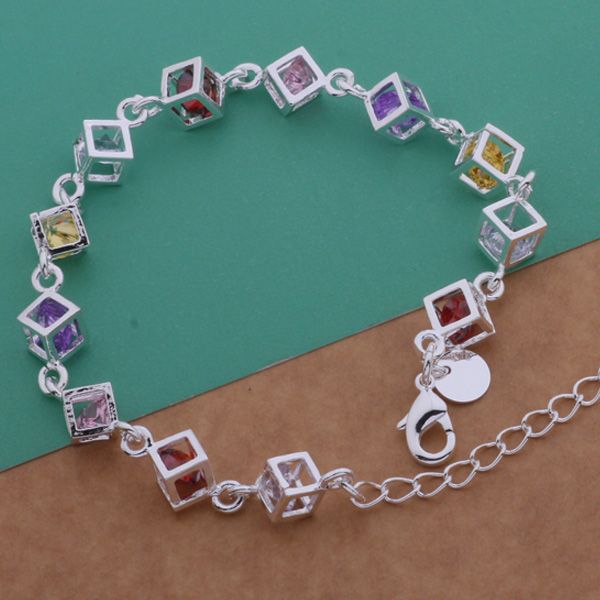 with tracking number sale 925 silver bracelet checkered colours diamond bracelet silver jewelry 10pcs/lot 1799, Black
with tracking number sale 925 silver bracelet checkered colours diamond bracelet silver jewelry 10pcs/lot 1799, Black