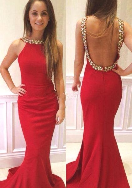 sexya back mermaid elegant evening dresses with crew beaded collar red vestidos de longo custom made formal party prom gowns 2016, Black;red
sexya back mermaid elegant evening dresses with crew beaded collar red vestidos de longo custom made formal party prom gowns 2016, Black;red