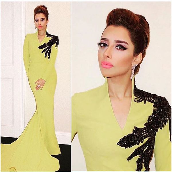 long sleeve myriam fares celebrity dresses 2021 vintage mermaid modest fashion evening prom gowns vestidos, Black;red
long sleeve myriam fares celebrity dresses 2021 vintage mermaid modest fashion evening prom gowns vestidos, Black;red