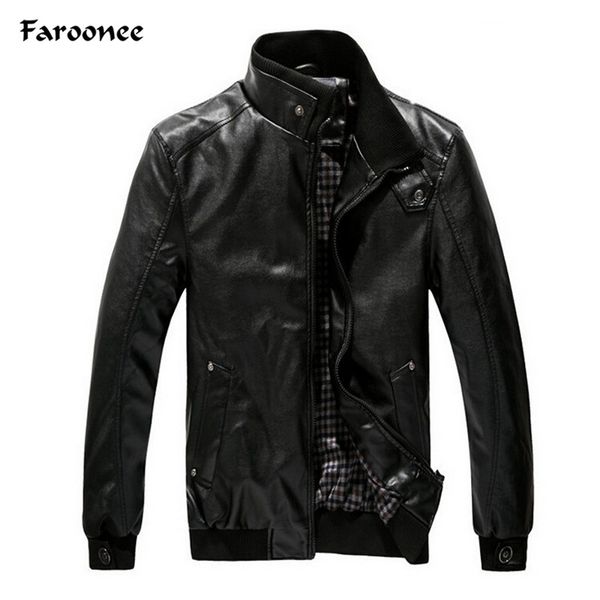wholesale- faroonee stand collar faux leather jackets for men autumn winter pu motorcycle jackets slim coat overcoat slim zipper outerwear, Black
wholesale- faroonee stand collar faux leather jackets for men autumn winter pu motorcycle jackets slim coat overcoat slim zipper outerwear, Black
