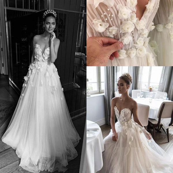 illusion jewel sweetheart floral ruched bodice wedding dresses 2018 elihav sasson 3d rose flower floor length holiday wedding gowns, White
illusion jewel sweetheart floral ruched bodice wedding dresses 2018 elihav sasson 3d rose flower floor length holiday wedding gowns, White