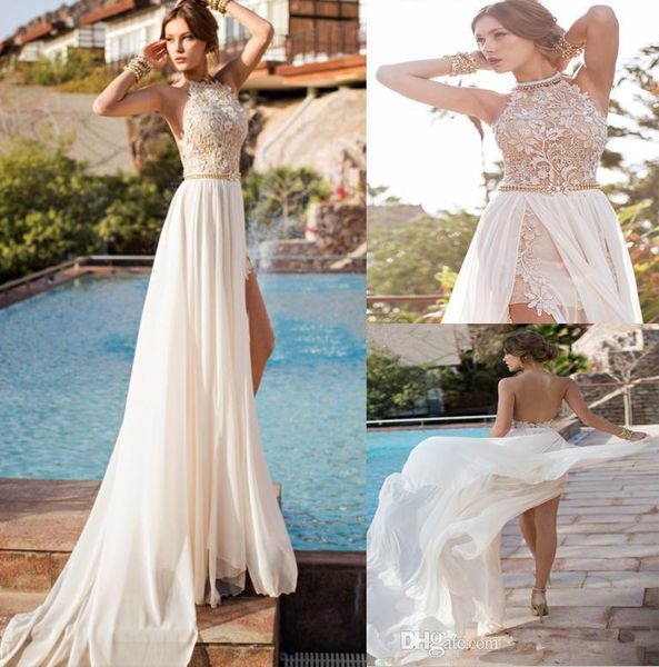 beach backless lace prom dresses lace pageant gown halter side slit homecoming evening party dress chiffon overskirt vestidos formatura, Black
beach backless lace prom dresses lace pageant gown halter side slit homecoming evening party dress chiffon overskirt vestidos formatura, Black