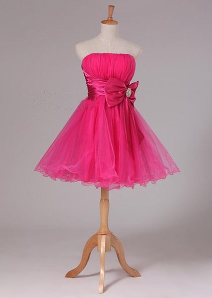 elegant short strapless ball gown prom dress with bow 2018 beautiful short prom gowns fuchsia color, Black
elegant short strapless ball gown prom dress with bow 2018 beautiful short prom gowns fuchsia color, Black