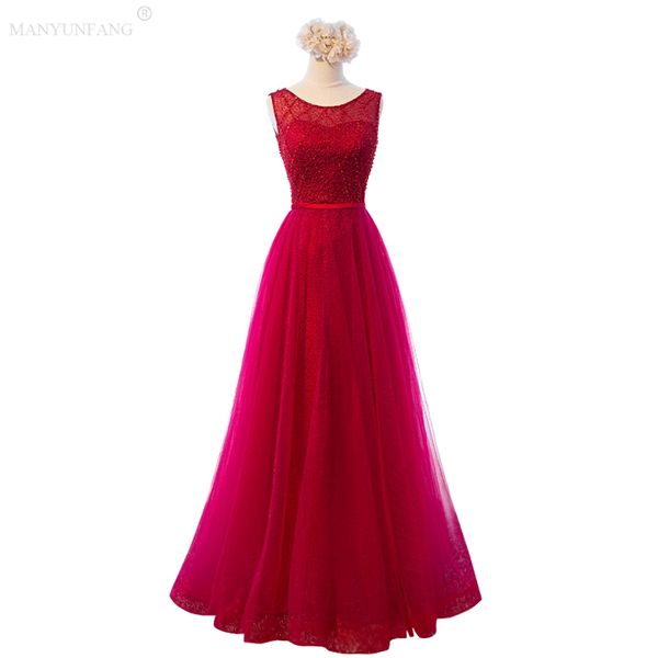 fashionable vestidos 2020 wine red evening dress lace embroidery a line sleeveless floor length back tulle formal party prom gowns, Black;red
fashionable vestidos 2020 wine red evening dress lace embroidery a line sleeveless floor length back tulle formal party prom gowns, Black;red