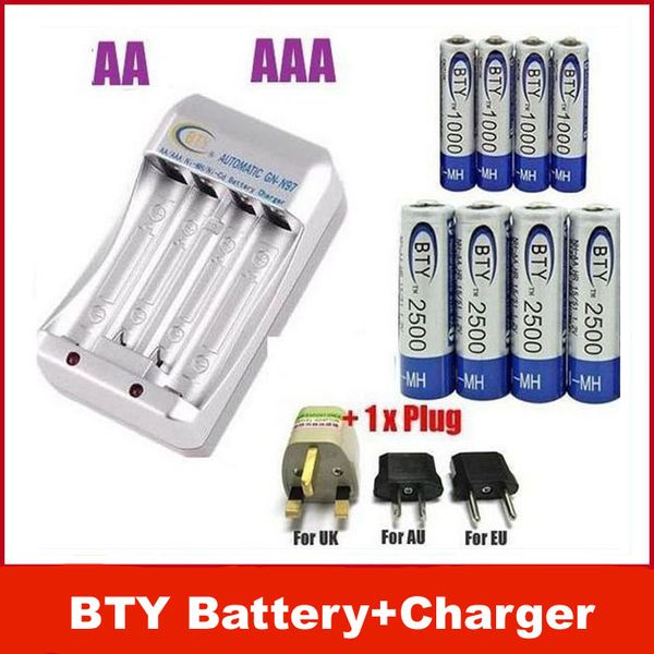 NEW 4+ 4 4x 1.2V AA 2500mAh 4x 1000mAh NiMH Ni-MH Rechargeable Recharge Battery + Charger
NEW 4+ 4 4x 1.2V AA 2500mAh 4x 1000mAh NiMH Ni-MH Rechargeable Recharge Battery + Charger