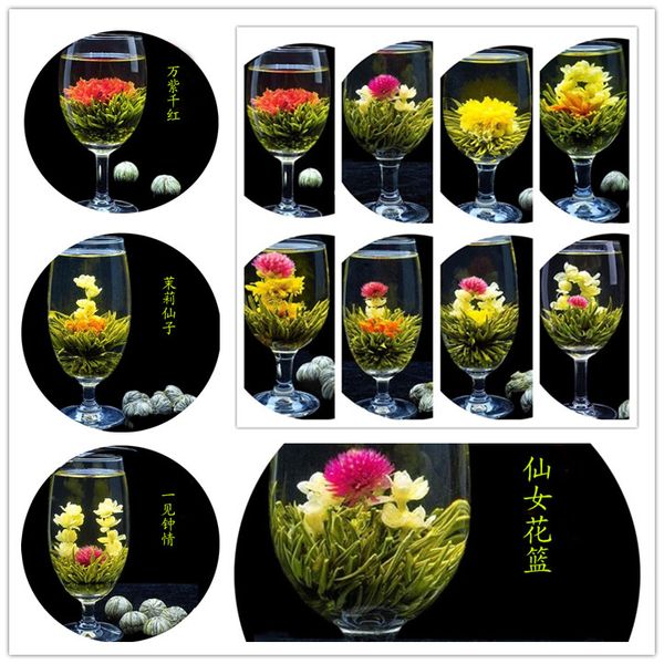

32pcs 16 styles kinds blooming flower tea leaves technology scented tea art viewing blossom flower process tea leaves sale
