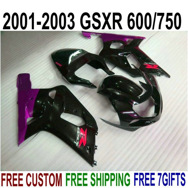 abs fairings set for suzuki gsx-r600 gsx-r750 2001-2003 k1 black purple fairing kit gsxr 600/750 01 02 03 sk61
abs fairings set for suzuki gsx-r600 gsx-r750 2001-2003 k1 black purple fairing kit gsxr 600/750 01 02 03 sk61