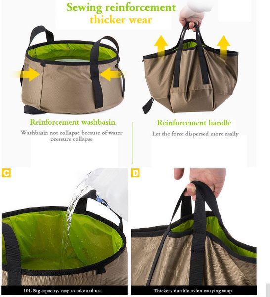 10l ultralight outdoor nylon folding water washbasin portable wash bag foot bath camping equipment outdoor tool
10l ultralight outdoor nylon folding water washbasin portable wash bag foot bath camping equipment outdoor tool
