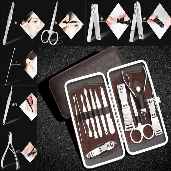12pcs stainless steel nail manicure tool kit scissors nail art clipper pedicure scissor tweezer knife ear pick utility mnicure set wx9-186
12pcs stainless steel nail manicure tool kit scissors nail art clipper pedicure scissor tweezer knife ear pick utility mnicure set wx9-186