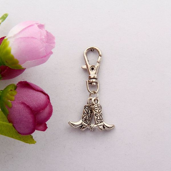 new 50pcs vintage silver double cowboy boots charm lobster button keychain fit diy key chains accessories fashion jewelry holiday gift f527, Slivery;golden
new 50pcs vintage silver double cowboy boots charm lobster button keychain fit diy key chains accessories fashion jewelry holiday gift f527, Slivery;golden