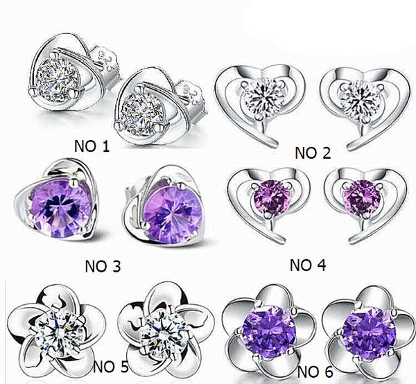 925 sterling silver heart shaped stud earrings with zircon stud earrings for women 6 designs ear stud earring ky, Golden;silver
925 sterling silver heart shaped stud earrings with zircon stud earrings for women 6 designs ear stud earring ky, Golden;silver