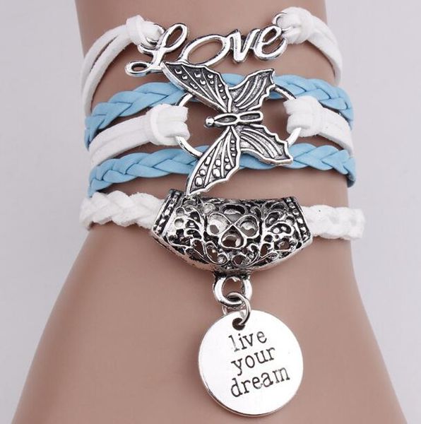 vintage love butterfly infinity charm bracelets live your dream women rope letter bracelets wrap bracelets multilayer braided bracelet, Golden;silver
vintage love butterfly infinity charm bracelets live your dream women rope letter bracelets wrap bracelets multilayer braided bracelet, Golden;silver