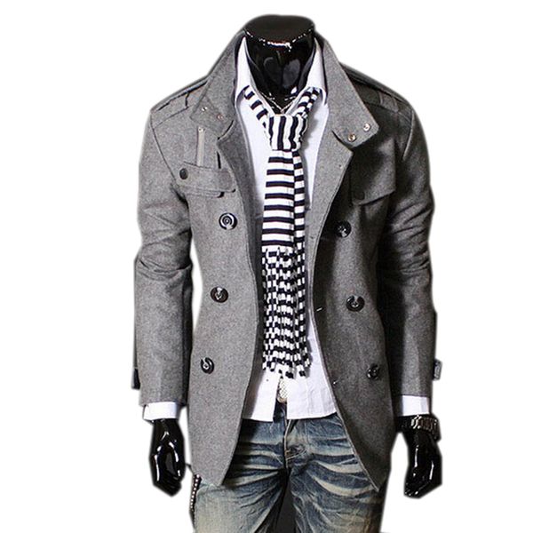 winter men's wool mens jackets coats overcoat fashion mens double breasted stylish peacoat men long trench coat, Black
winter men's wool mens jackets coats overcoat fashion mens double breasted stylish peacoat men long trench coat, Black