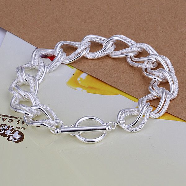 925 silver flash twisting double circle to bracelet dfmch290,fashion 925 sterling silver plated chain link bracelets high grade, Black
925 silver flash twisting double circle to bracelet dfmch290,fashion 925 sterling silver plated chain link bracelets high grade, Black