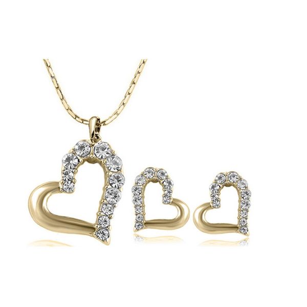 fashion heart crystal necklace earrings jewelry sets for women gift simple personality bride jewelry sets 1247-80, Silver
fashion heart crystal necklace earrings jewelry sets for women gift simple personality bride jewelry sets 1247-80, Silver