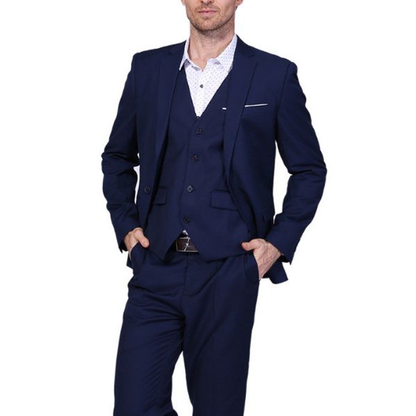 three piece navy blue wedding tuxedos 2018 notched lapel custom made business men suits one button groom wear (jacket + pants + vest, Black;gray
three piece navy blue wedding tuxedos 2018 notched lapel custom made business men suits one button groom wear (jacket + pants + vest, Black;gray