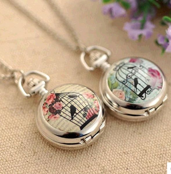 promotional price silver birdcage bird cage flower quartz pocket watch pendant necklace new free, Slivery;golden
promotional price silver birdcage bird cage flower quartz pocket watch pendant necklace new free, Slivery;golden