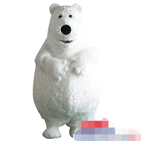 custom polar bear mascot costume size ing, Red;yellow