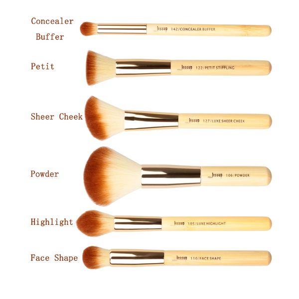jessup brushes 6pcs beauty bamboo professional makeup brushes set makeup brush tools kit buffer paint cheek highlight t144
jessup brushes 6pcs beauty bamboo professional makeup brushes set makeup brush tools kit buffer paint cheek highlight t144