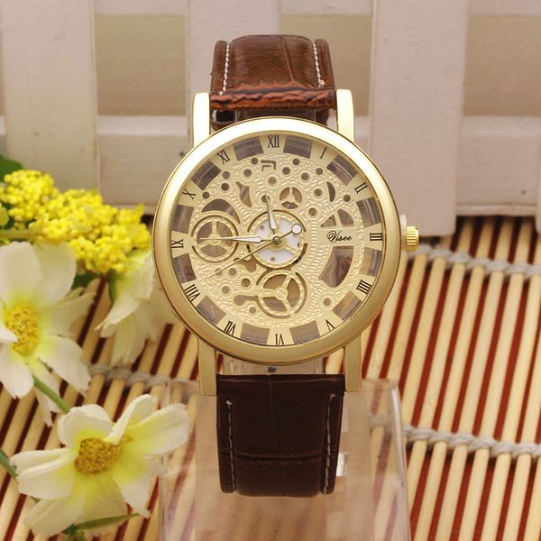 new brand luxury fashion casual stainless steel men skeleton watch leather band women dress non-mechanical hollow quartz watches, Slivery;brown
new brand luxury fashion casual stainless steel men skeleton watch leather band women dress non-mechanical hollow quartz watches, Slivery;brown