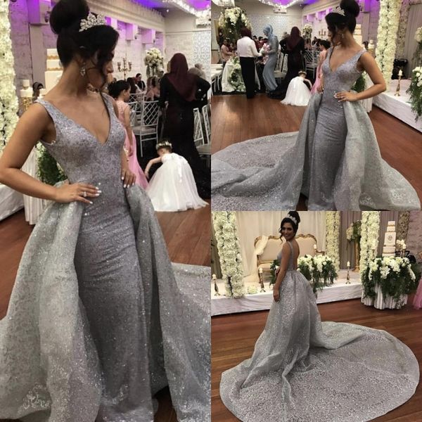 2018 sequins blingbling arabic overskirts v neck mermaid evening dresses full lace backless beaded vestidos de fiesta prom gowns, Black;red
2018 sequins blingbling arabic overskirts v neck mermaid evening dresses full lace backless beaded vestidos de fiesta prom gowns, Black;red